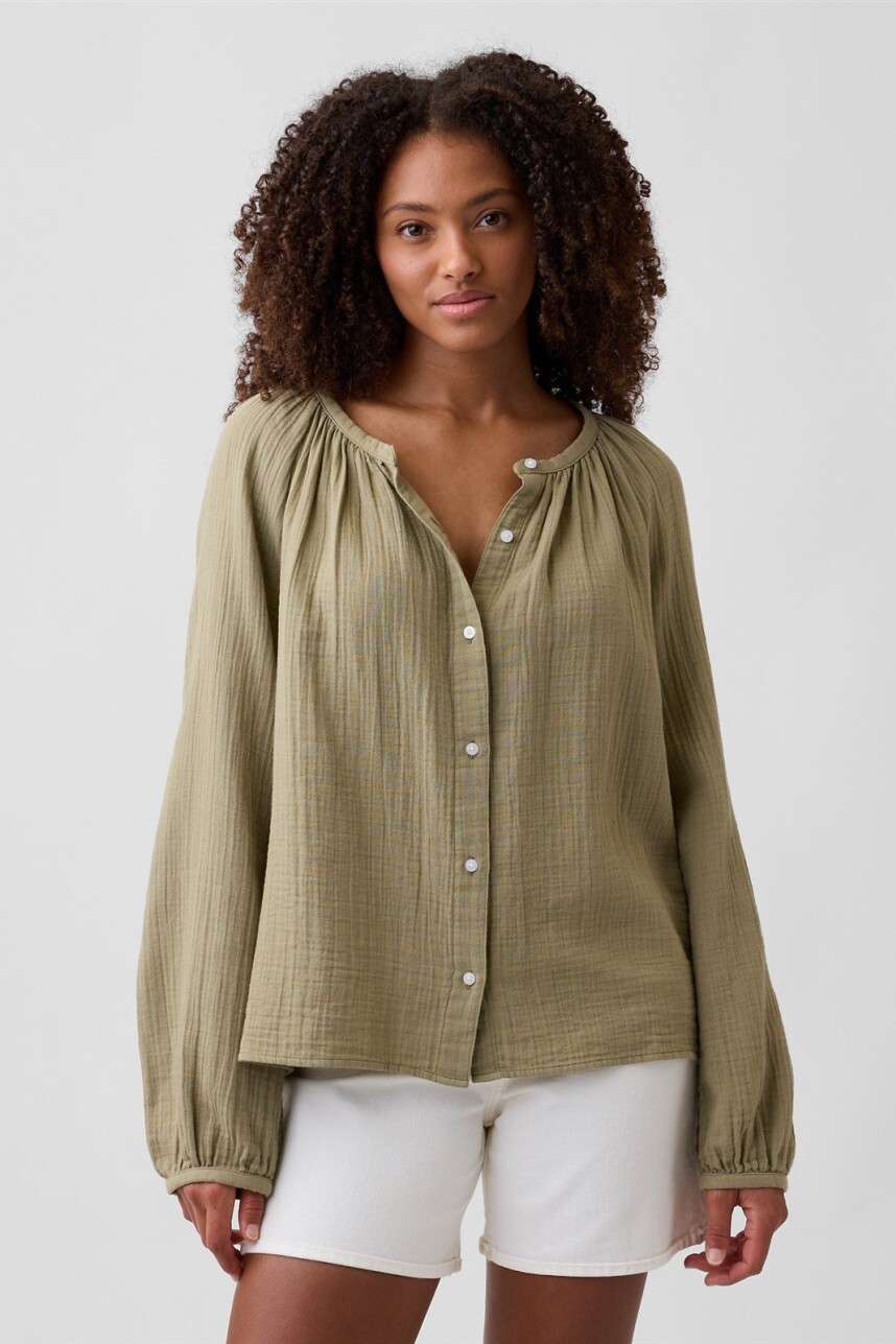 Camisa Muselina Mujer Light Avocado