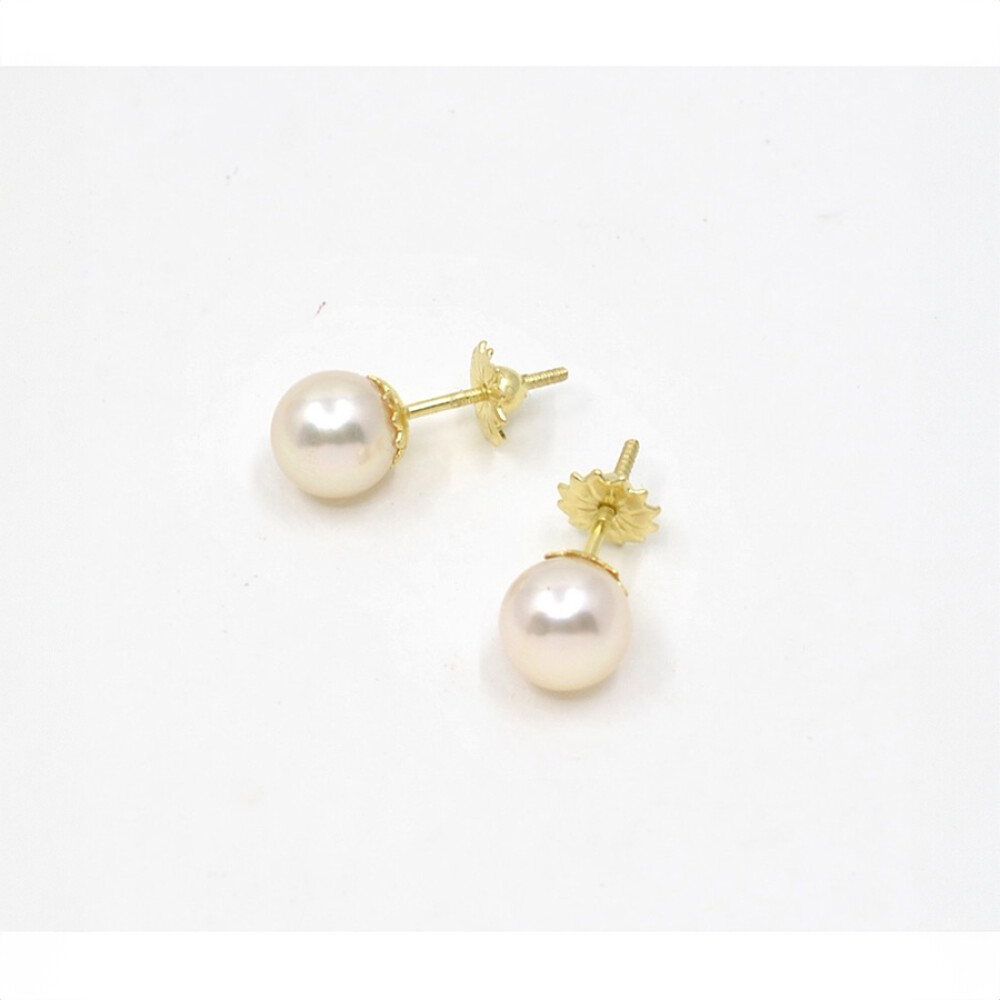 7 mm Caravanas en Oro 18 K Y Perlas De Cultivo 7 mm Caravanas en Oro 18 K Y Perlas De Cultivo