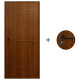 Puerta Desarmada Interior en MDF con Marco y Cerradura Lumax Marrón Oscuro Diseño Ankara Herraje Negro