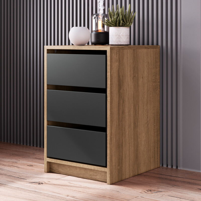Cajonera 3 cajones 36x40x57 GRAFITO CON MIEL Cajonera 3 cajones 36x40x57 GRAFITO CON MIEL
