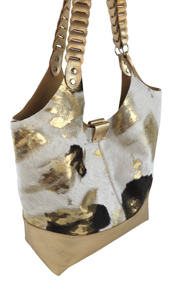 Tote bag de cuero con pelo