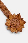 CINTO FAJA FLOWER BRAID Camel