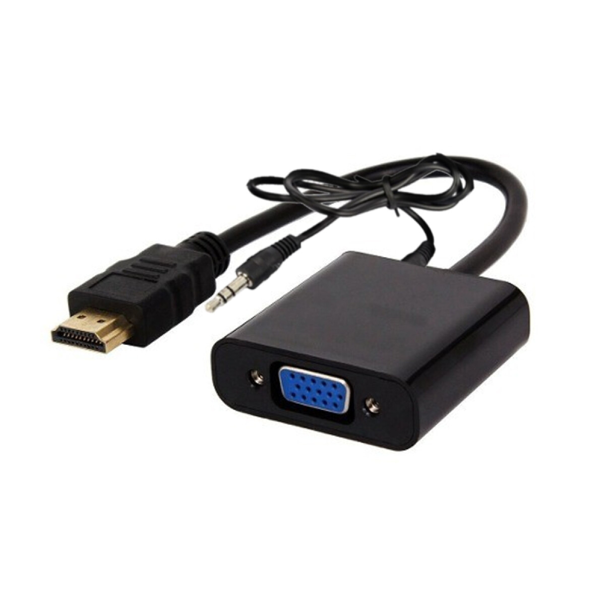 Adaptador HDMI-VGA + cable de audio blanco 