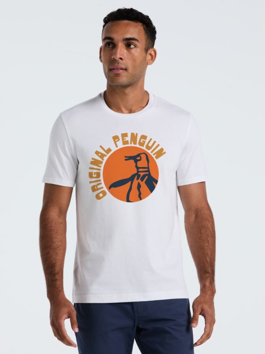 Remera Jrsy Grphc Tee Circle Logo Penguin - Blanco 