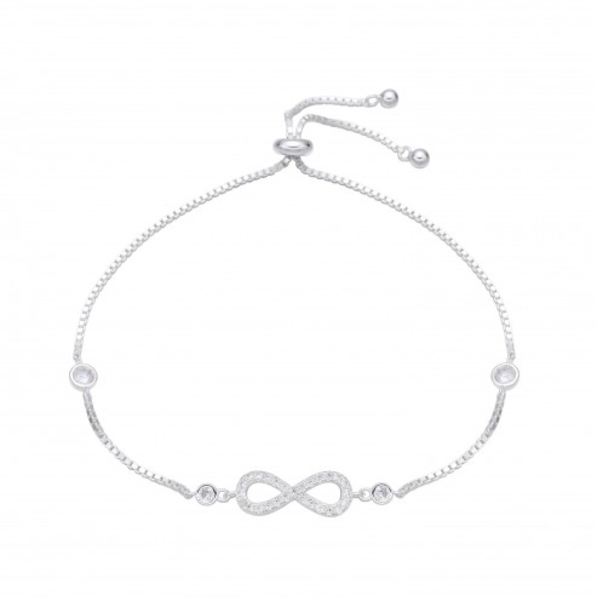 Pulsera de plata 925 con circonias, INFINITO. 