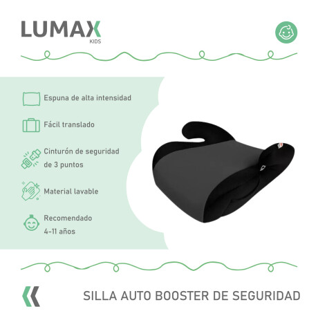 Booster Alzador de Seguridad Lumax Kids para Auto Negro