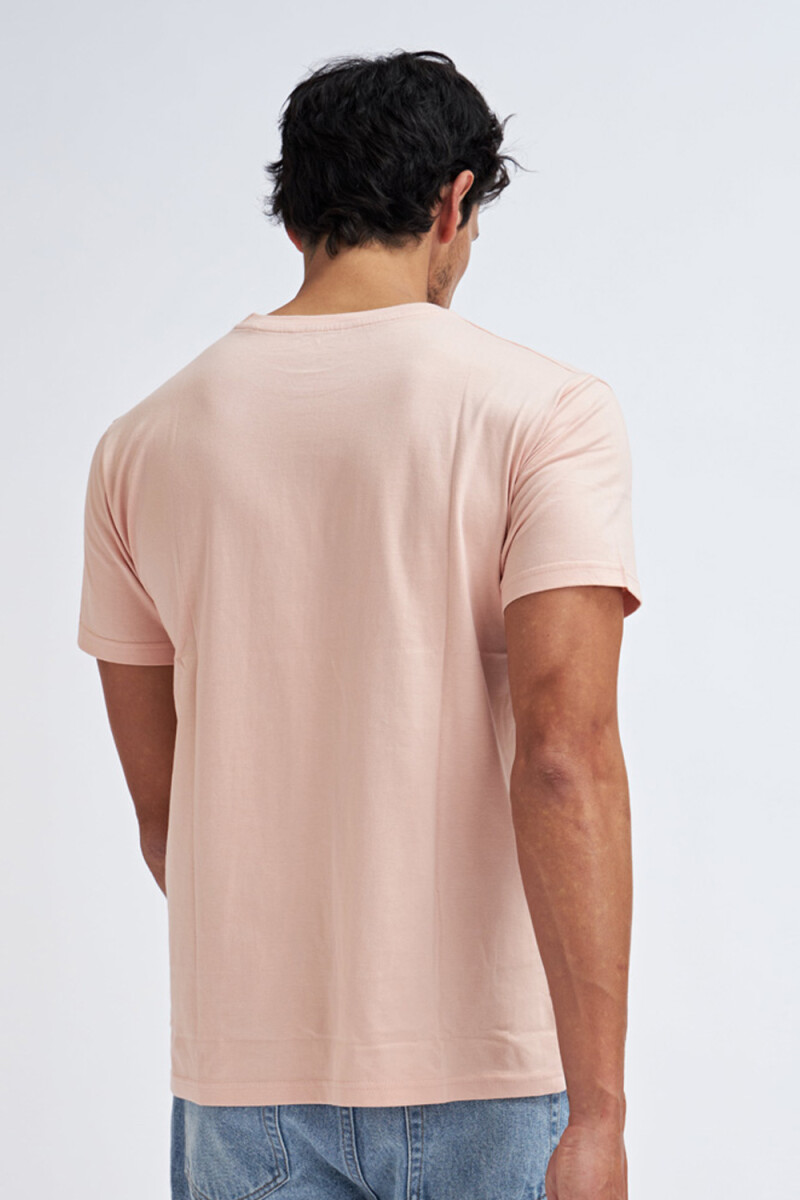 Camiseta manga corta estampada Rosa