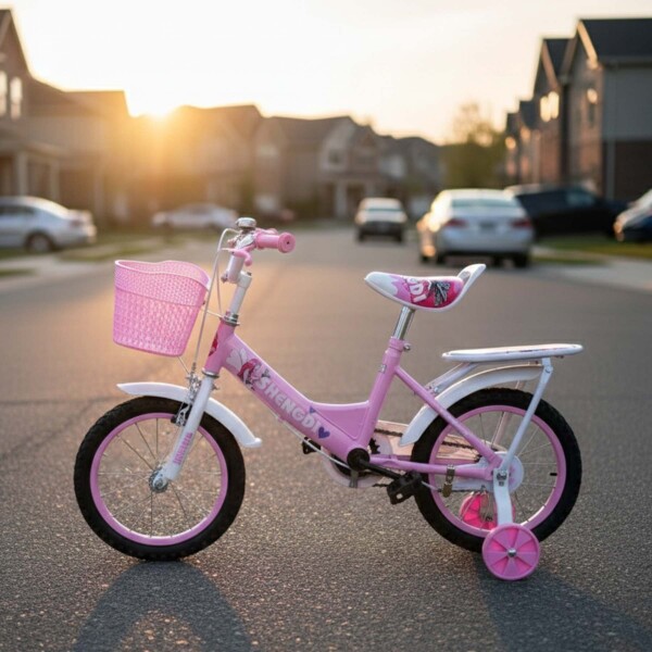 Bicicleta infantil Shengdi Rodado 14 Canasto Parrilla Hadas Rosa 2