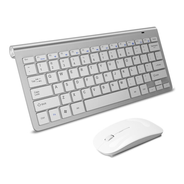 Kit Teclado + Mouse Inalámbricos Wireless Ultra Finos Variante Color Gris