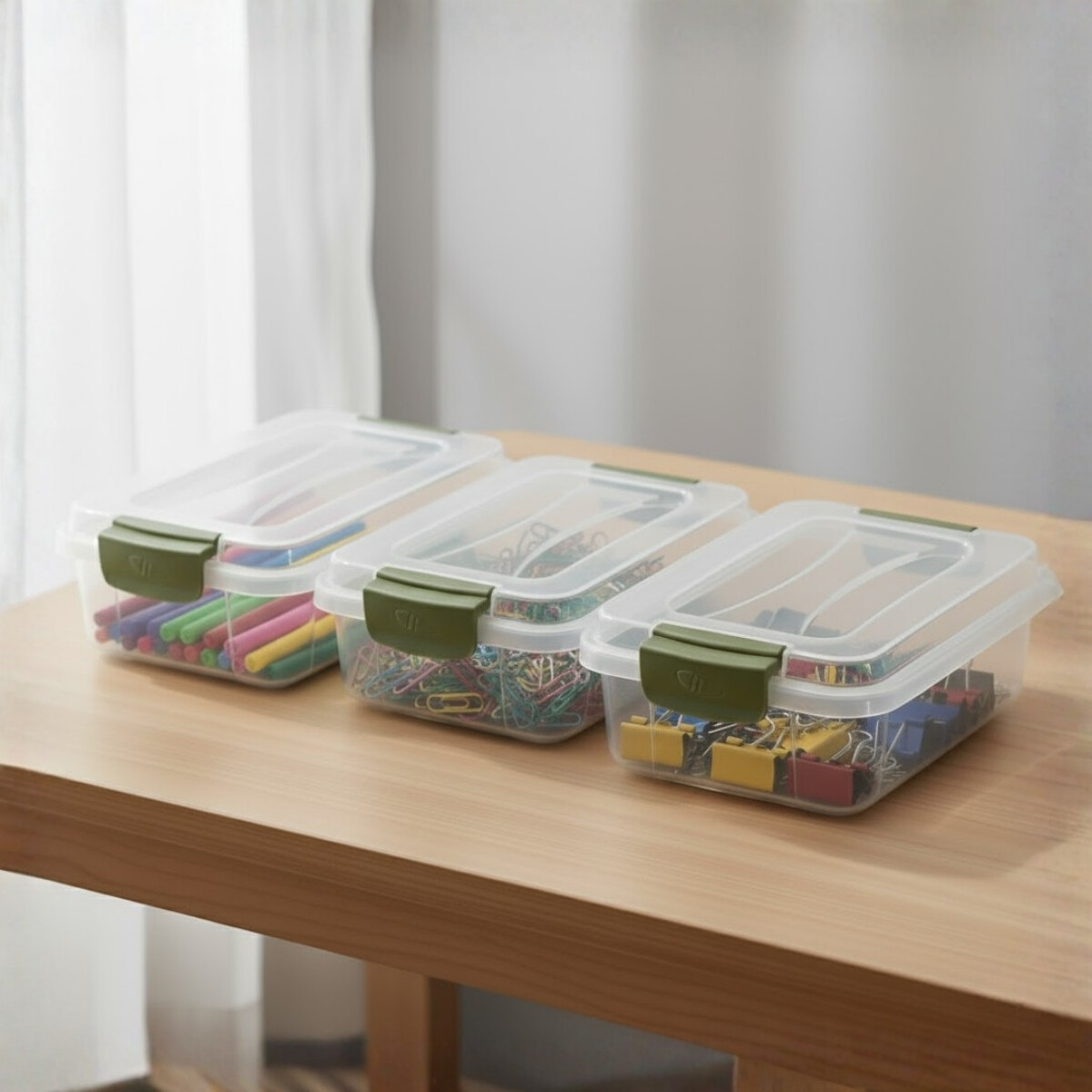 Set x3 Caja organizadora 1,6 lts - TRANSPARENTE 