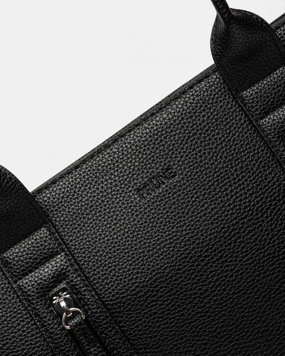 Shopper Oak En Efecto Cuero Graneado Negro