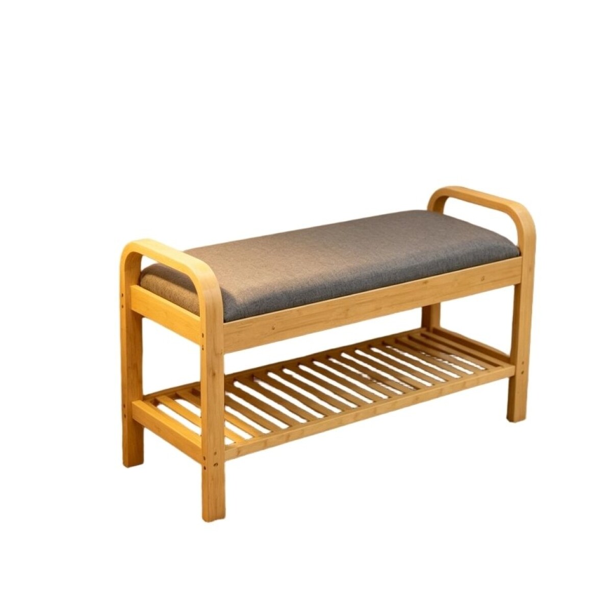 BANCO MADERA C/ASIENTO FORRADO 89.5X33.5X50CM GRIS 