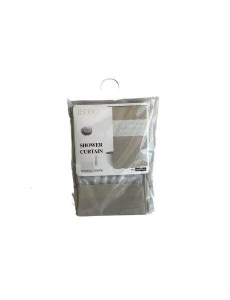 CORTINA DE BAÑO C/VISOR C/GANCHOS 180x200CM BEIGE CORTINA DE BAÑO C/VISOR C/GANCHOS 180x200CM BEIGE