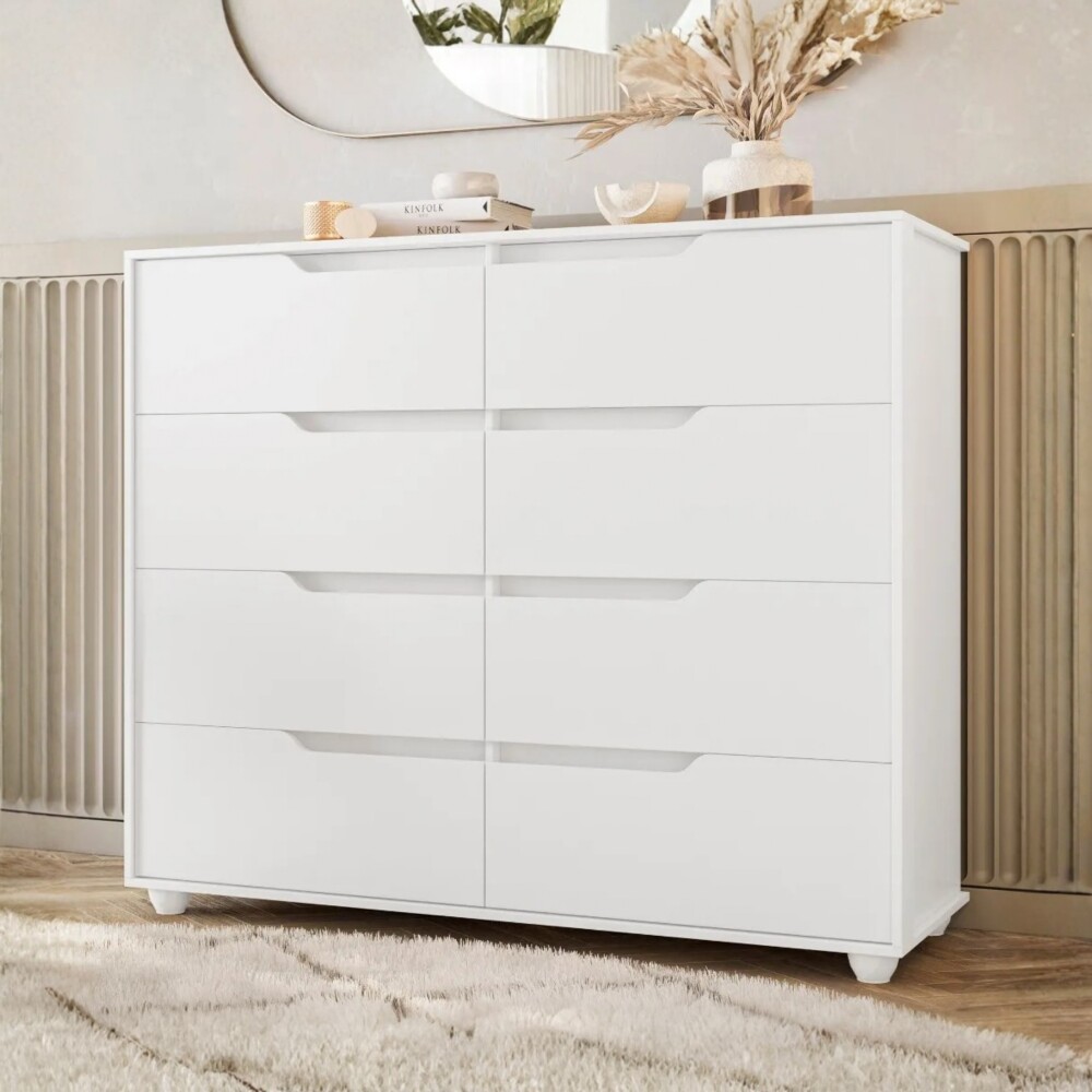 Comoda 8 Cajones - Doble Blanco