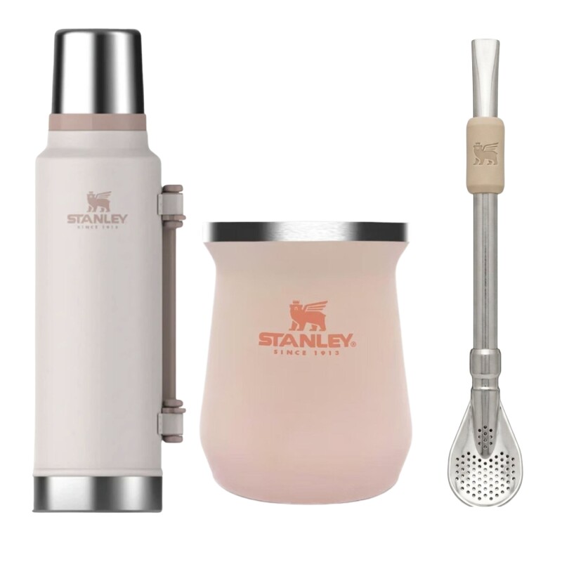 Set Stanley termo de 1.4 lt + mate + bombilla Rosa