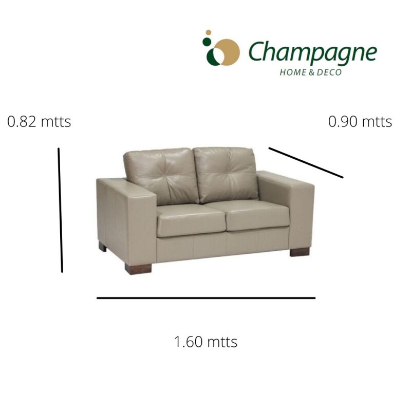 SOFA 100% CUERO - 2 CUERPOS - MODELO DOMINI - PERLA MATE SOFA 100% CUERO - 2 CUERPOS - MODELO DOMINI - PERLA MATE