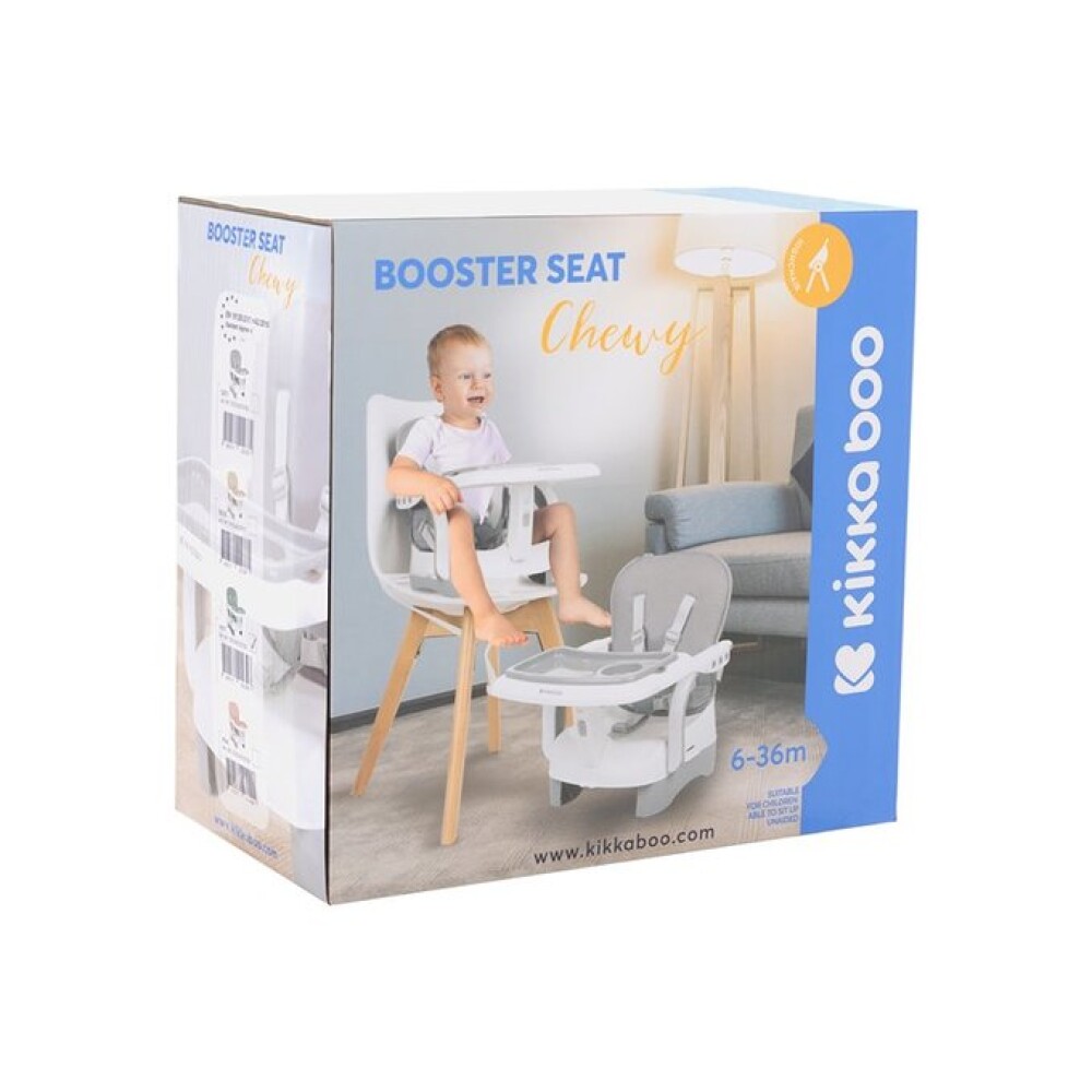 Silla de comer portatil CHEWY KIKAKBOO gris