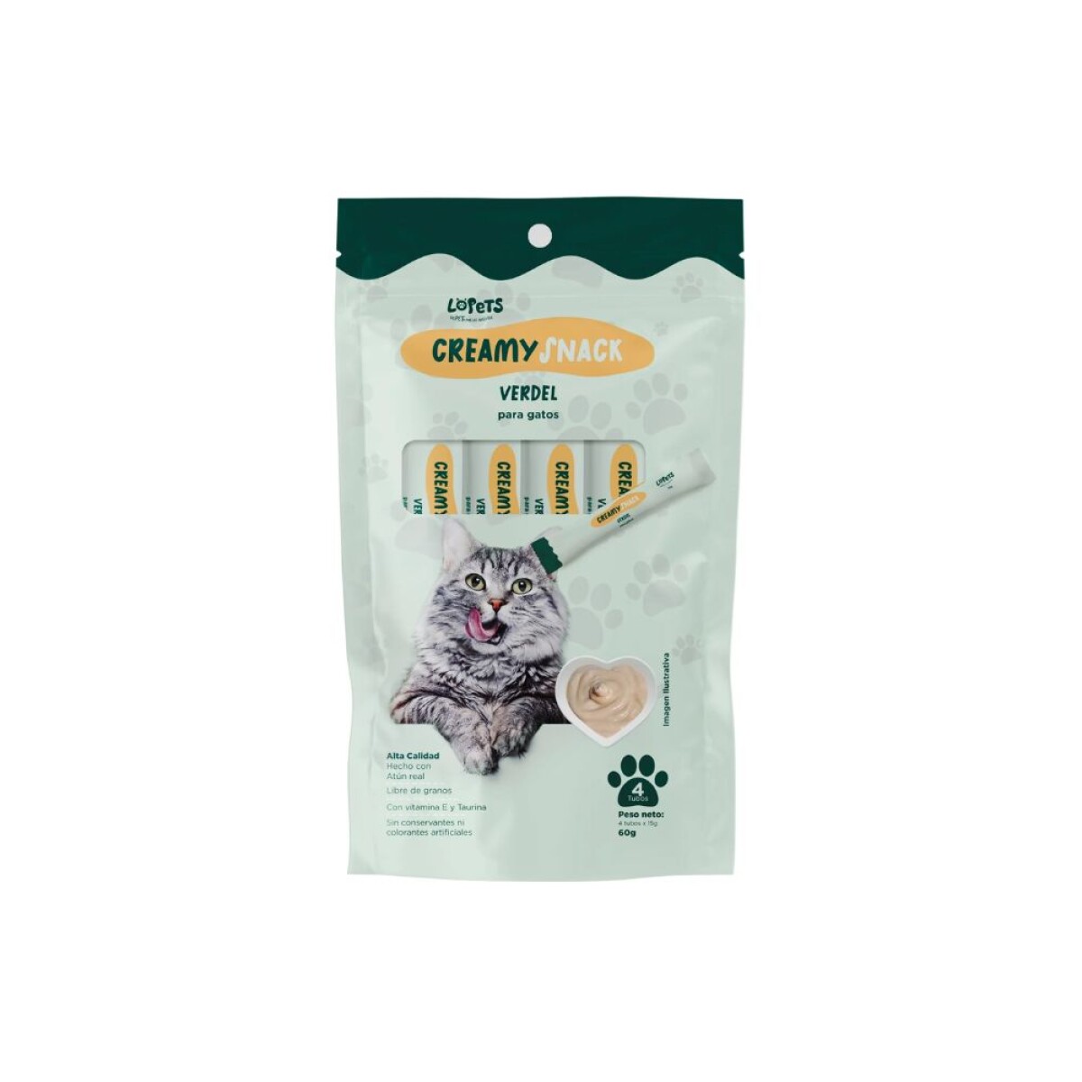 Creamy Snacks Lopets Gato 60 Gr (Pez Verdel) 