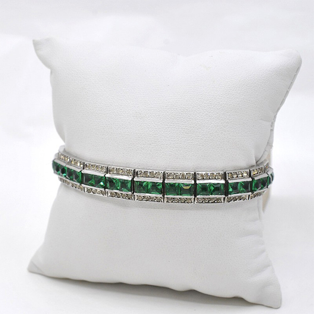 Magnifica Pulsera Antigua En Plata Y Piedras Sinteticas Con Punzon Frances. Circa 1880-1920'S Aprox. Magnifica Pulsera Antigua En Plata Y Piedras Sinteticas Con Punzon Frances. Circa 1880-1920'S Aprox.