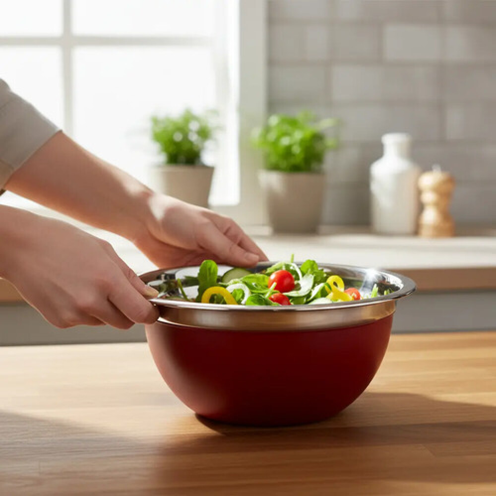 Bowl aleman acero inox 25 cm rojo PRISMA Bowl aleman acero inox 25 cm rojo PRISMA