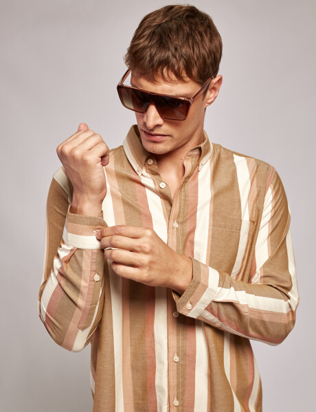 Camisa rayas beige