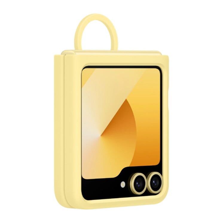 Funda Samsung Silicone Case con Anillo para Galaxy Z Flip6 Yellow