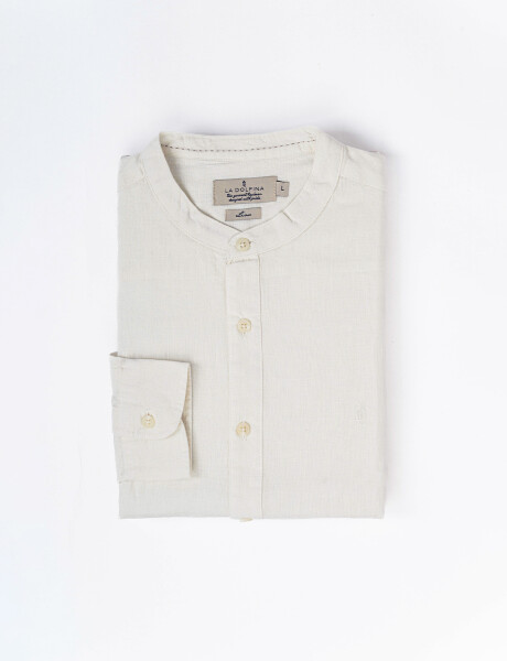 Camisa m/l lino lisa blanco