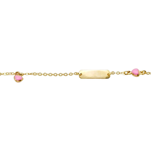 Pulsera Identidad Corazón -Oro bajo-Resina-PU8087 sinpiedra