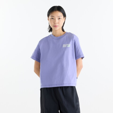 Remera New Balance de Dama - Athletics Premium - WT62B7V2DSV LILA