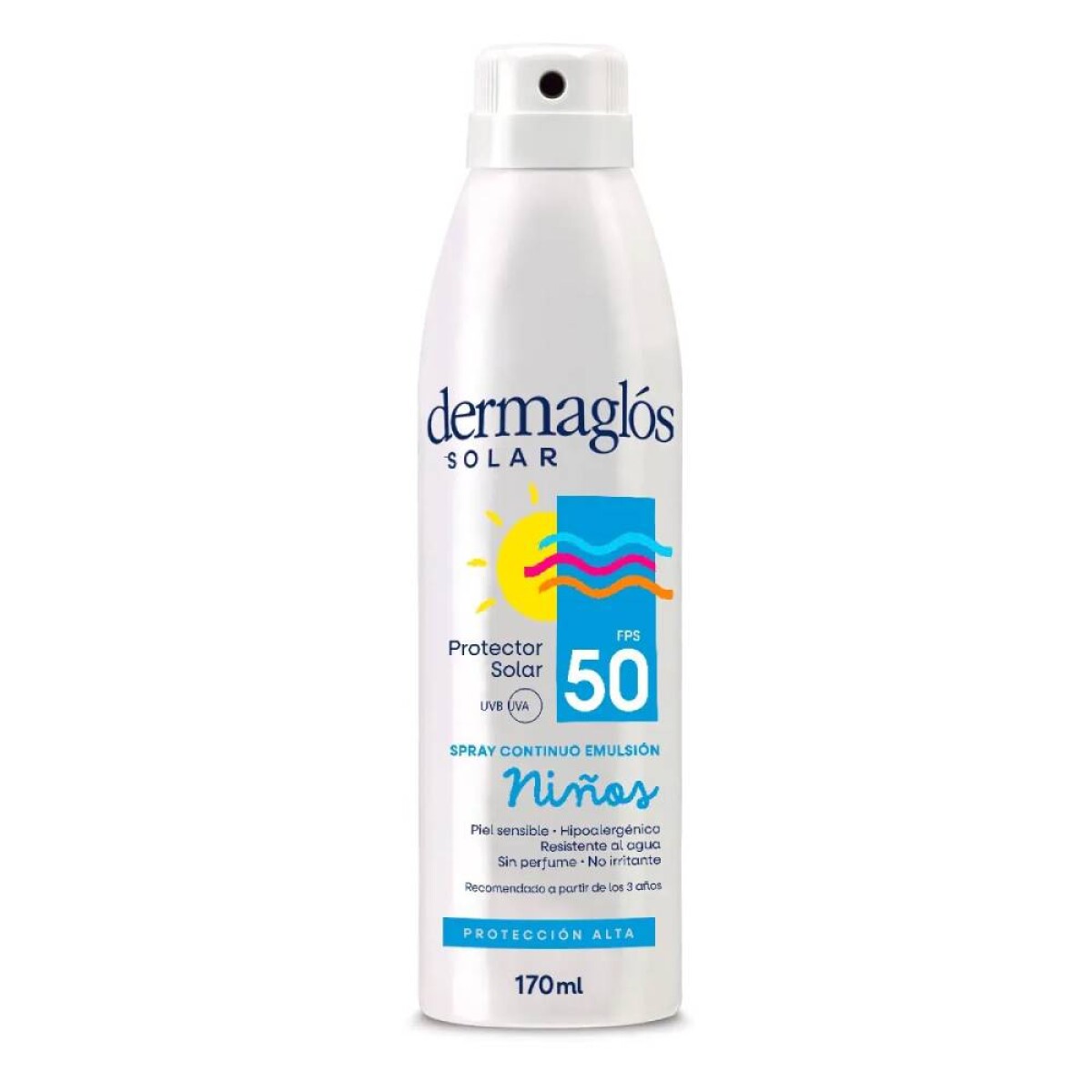 Protector Solar Dermaglós Niños Spray Continuo FPS50 170ml 
