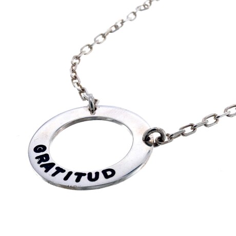 Colgante de plata 925 con cadena, GRATITUD. Colgante de plata 925 con cadena, GRATITUD.