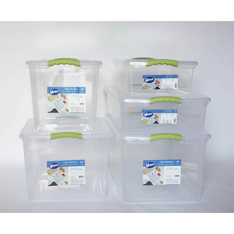 Set x3 Caja organizadora 15 lts Wenbox TRANSPARENTE