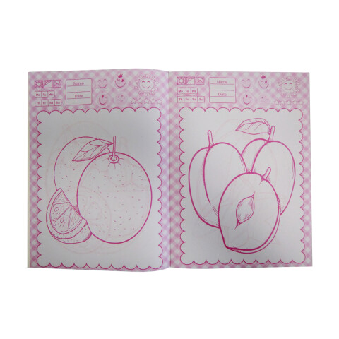 Libro para Colorear con Pegotines 26 x 19 cm Frutas