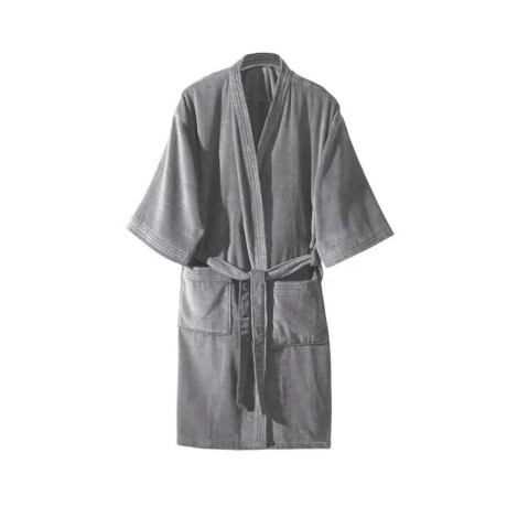 Bata Baño Dohler Velour 100% Algodón Talle P al XXG Gris Claro