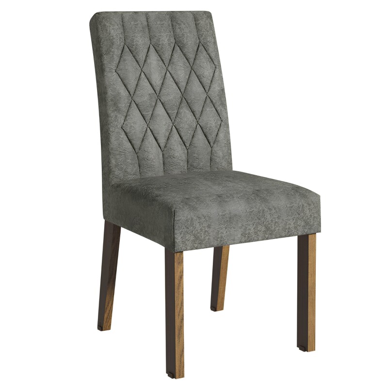 Juego Comedor Lumax Mesa Rustic Negra + 4 Sillas Fiona Gris
