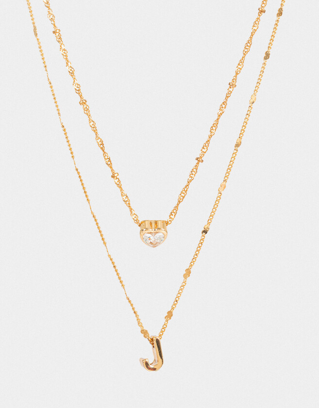 Collares Cortos Con cubic zirconia Collar Corto Cubic Inicial "j" - Dorado