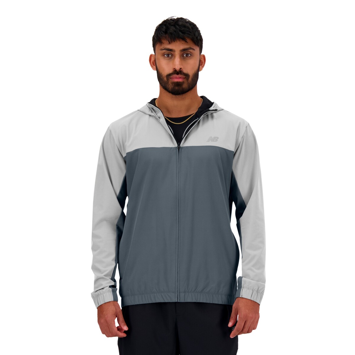 Campera New Balance de Hombre - WOVEN FULL ZIP - MJ41018GT - GREY 