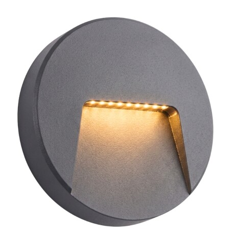 ARTEFACTO EXTERIOR DE PARED REDONDO MOREIRA 3W Luminaria De Exterior De Pared Redondo Moreira 3W Gris