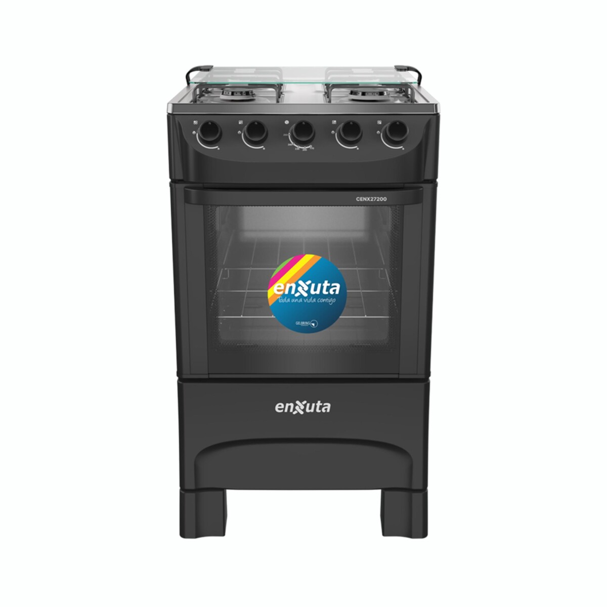 Cocina ENXUTA CENX27200NG A Gas Cuatro Hornallas - Negra 