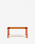 Mesa auxiliar Adularia de cristal templado marrón 85 x 85 cm
