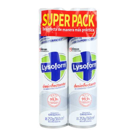 Pack Desinfectante Lysoform original aerosol 360ml 2 unidades Pack Desinfectante Lysoform original aerosol 360ml 2 unidades