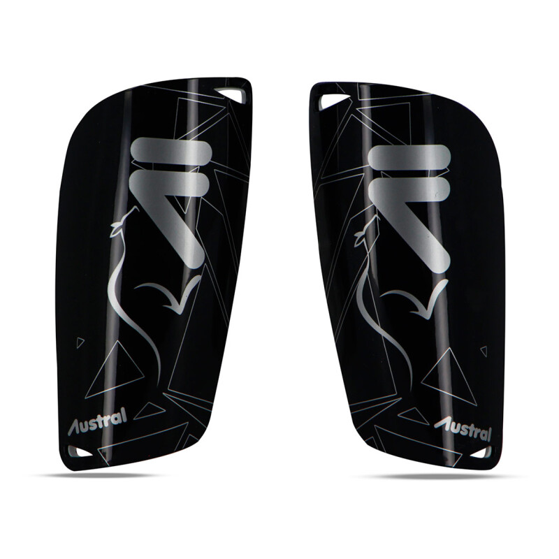 Canilleras Fútbol Austral SJ-04 Negro-Plata