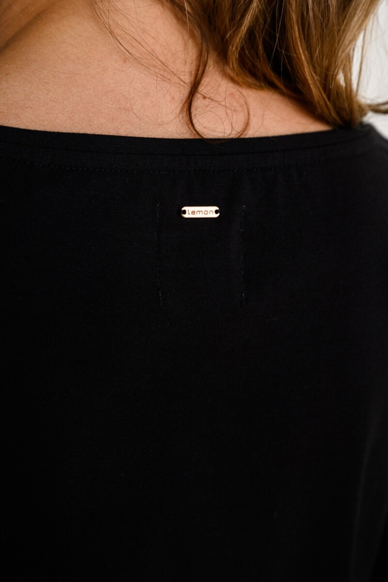 Remera Algodón Elastano Negro