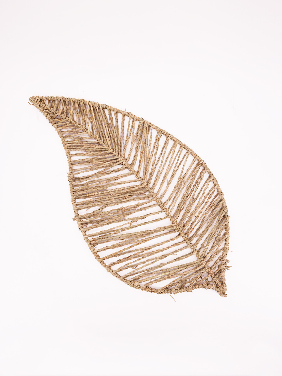 DECORACION HOJA TEJIDA - NATURAL 