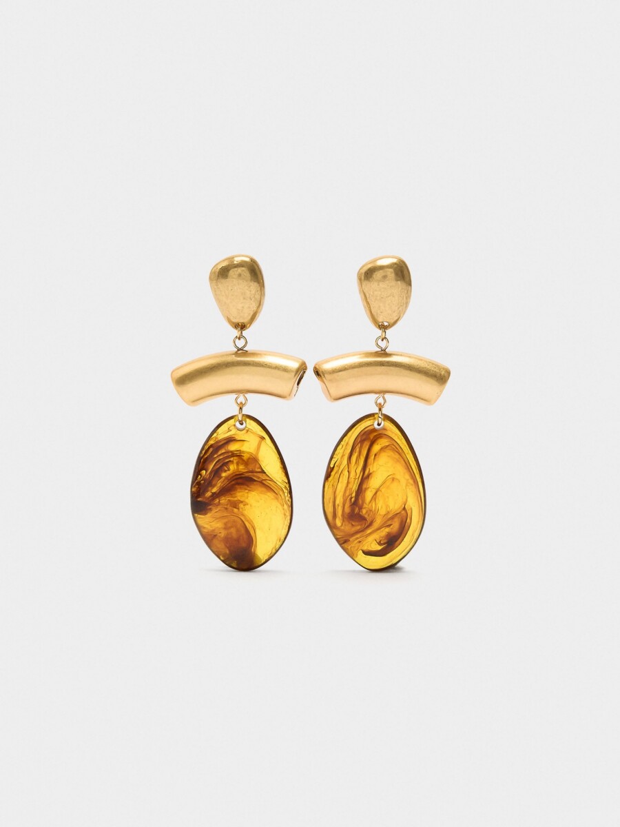 Pendientes Largos Ovalados marron