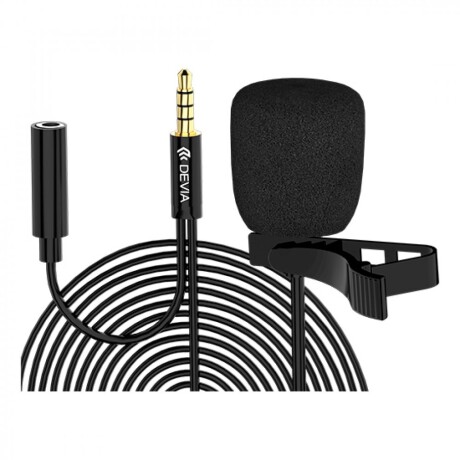 Micrófono con solapa smart series devia wired 3.5mm | 1.5m Black