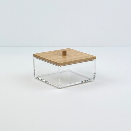 Organizador Acrílico Tapa Bambú Largo 9cm - Alto 5cm Organizador Acrílico Tapa Bambú Largo 9cm - Alto 5cm