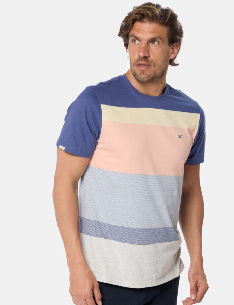 REMERA RAYADA Coral