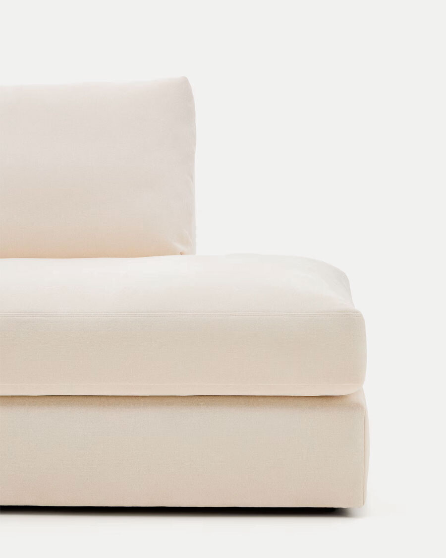 Sofá modular desenfundable Alea 5 plazas chenilla chaise longue izquierdo crudo 340 cm Sofá modular desenfundable Alea 5 plazas chenilla chaise longue izquierdo crudo 340 cm