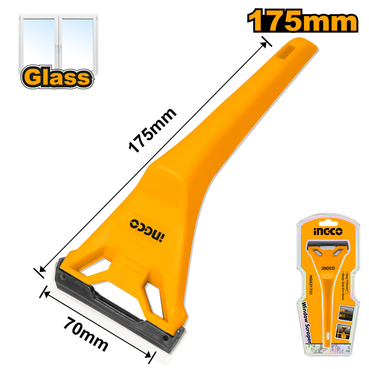 ESCAREADOR PLASTICO 7´´ INGCO HGS31751 